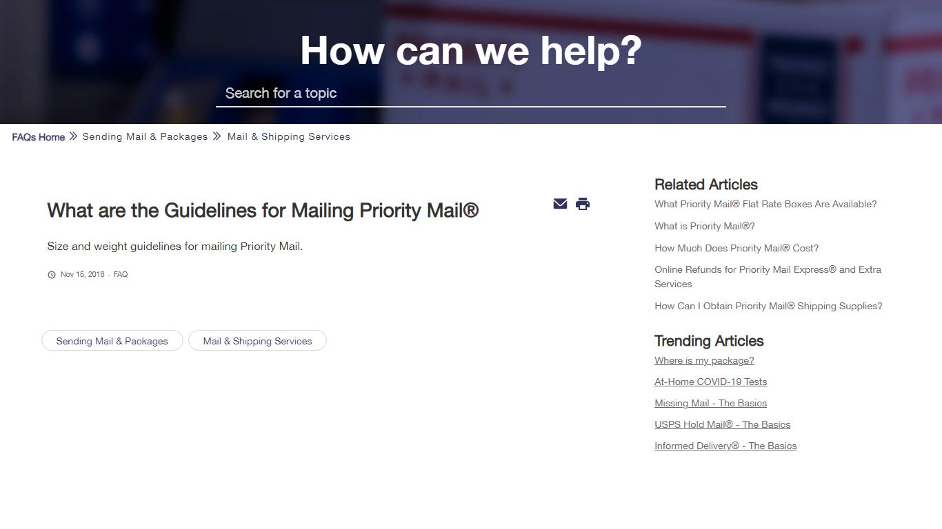 What are the Guidelines for Mailing Priority Mail® - USPS
